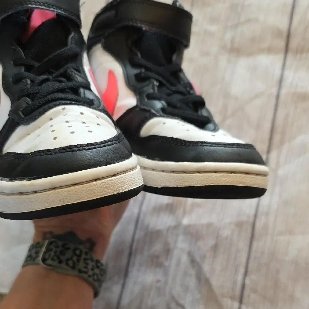 Nike Kids' Black and Pink High-Top Sneakers - Picture 5 of 8